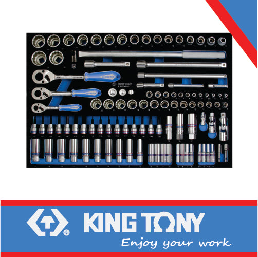 1/4″ 3/8″ & 1/2″ SOCKET SET WITH EVA TRAY 103PC.