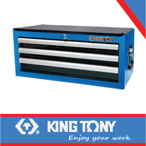 3 DRAWER BALL BEARING SLIDES TYPE TOOL CHEST (BLUE BODY/BLACK DRAWER)