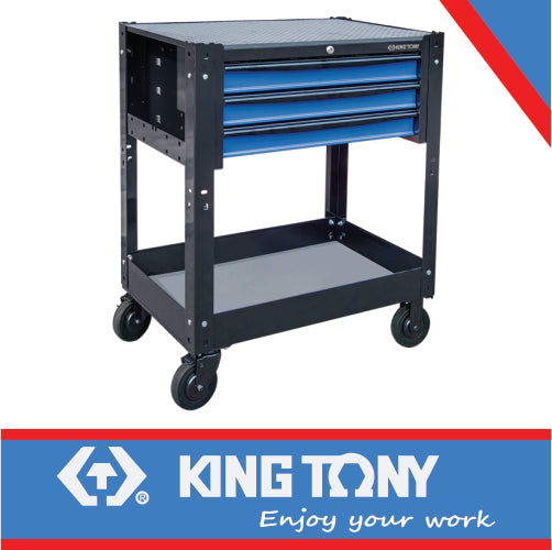 3 DRAWER TOOL TROLLEY BLUE