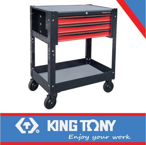 3 DRAWER TOOL TROLLEY RED
