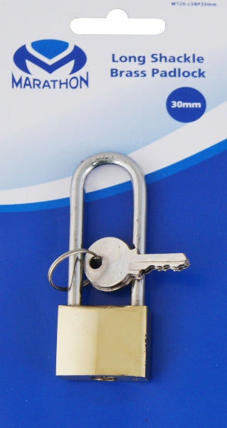 30mm Long Shackle Brass Padlock