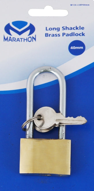 40mm Long Shackle Brass Padlock