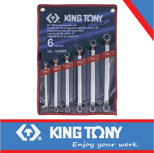 45° OFFSET RING WRENCH SET – 6 PCS