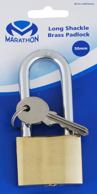 50mm Long Shackle Brass Padlock