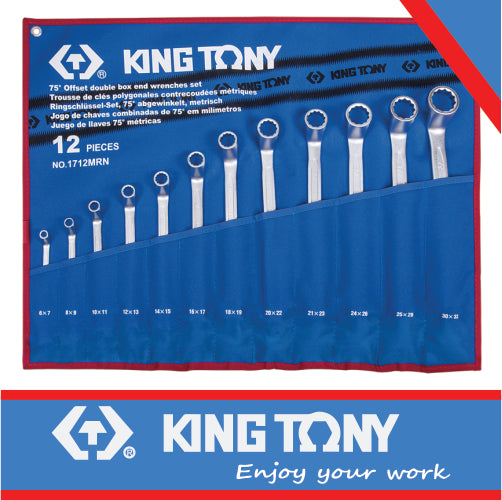 75° OFFSET RING WRENCH SET – 12PCS