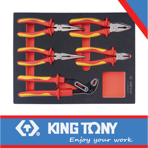 VDE Insulated Pliers Set for Tool Trolley (EVA FOAM) – 5 PCS