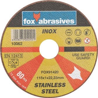 ABR FOX CUTOFF S/STEEL 115X1.0MM
