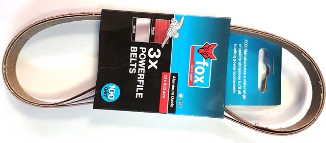 ABR FOX P/FILE BELT 10X457MM 60G 3PC