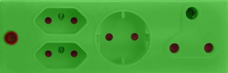 ADAPTOR 1X16A+2X5A+1XSK GREEN