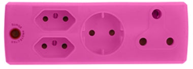 ADAPTOR 1X16A+2X5A+1XSK PINK E/MATE