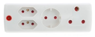 ADAPTOR 1X16A+2X5A+1XSK WHITE E/MATE
