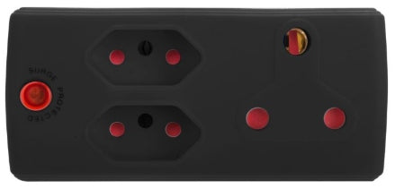 ADAPTOR 1X16A+2X5A BLACK E/MATE