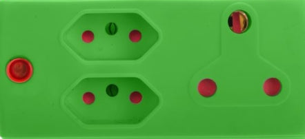 ADAPTOR 1X16A+2X5A GREEN E/MATE