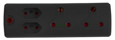 ADAPTOR 2X16A+2X5A BLACK E/MATE