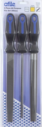 AFILE 3 PIECE FILE SET B/PACK 200MM