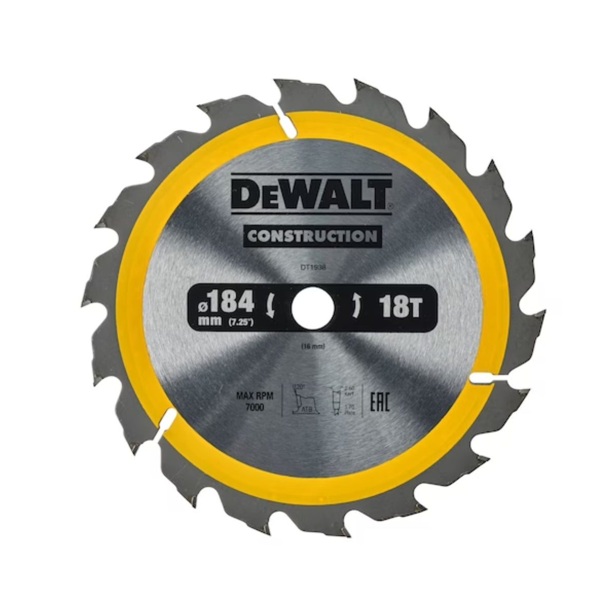 DEWALT Circular Saw Blade 184mm 18T Fast Cut | DT1938
