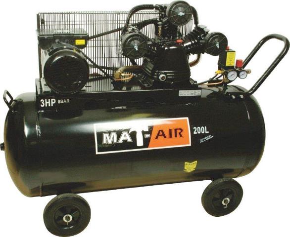 COMPRESSOR, MATAIR, 2.2KW/3HP, 200L, W/STYLE