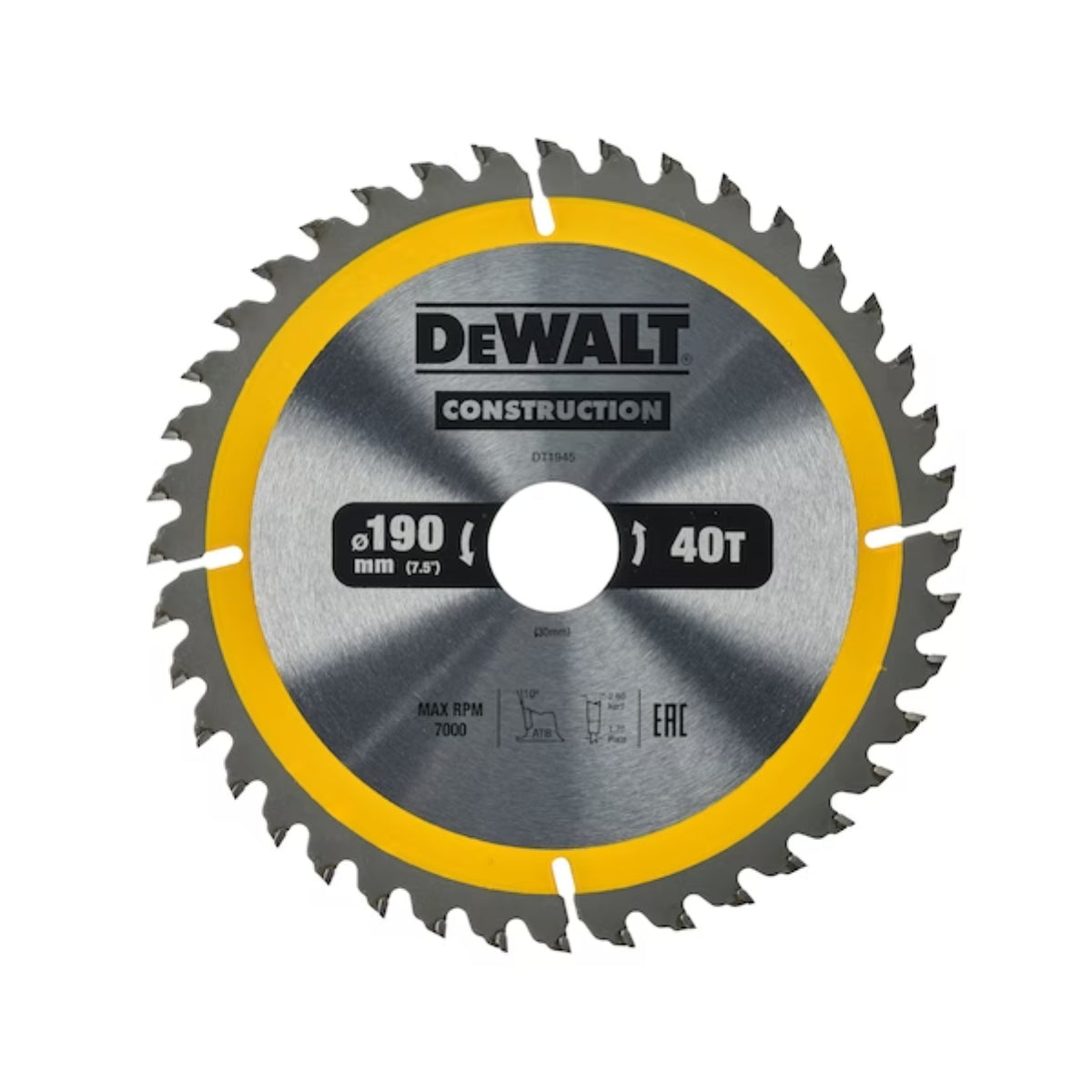 DEWALT Circular Saw Blade 190mm 40T | DT1945