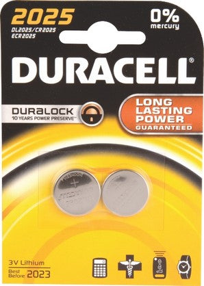 DURACELL BATT COIN DL2025 2X10 PER BOX
