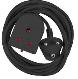 EXTENSION LEAD 10A 3M BLACK E/MATE