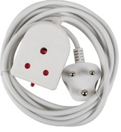EXTENSION LEAD 10A 3M WHITE E/MATE