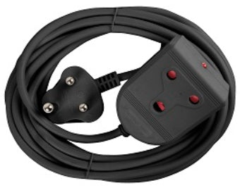 EXTENSION LEAD 10A 5M BLACK E/MATE