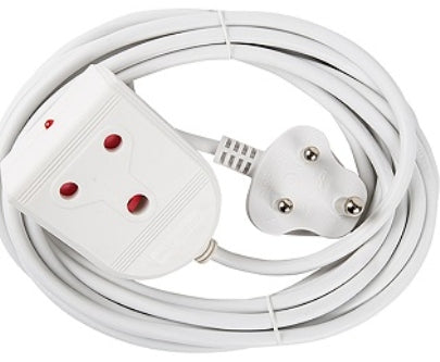 EXTENSION LEAD 10A 5M WHITE E/MATE