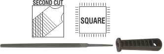 FILE.AFILE SQUARE 2ND CUT 150MM SLEEVE