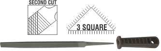 FILE.AFILE THREE SQ 2ND CUT 150MM SLEEVE