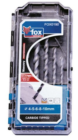 FOX 5PCS MASONRY DRILL SET-4-5-6-8-10MM