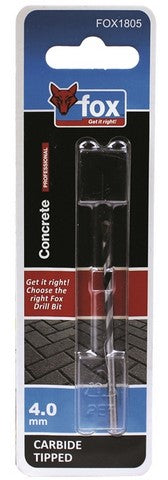 FOX DRILL BIT CONCRETE 4.0MM X 75MM
