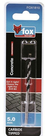 FOX DRILL BIT CONCRETE 5.0MM X 85MM