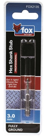 FOX HEX STUB DRILL 3.0 X 47MM HSS