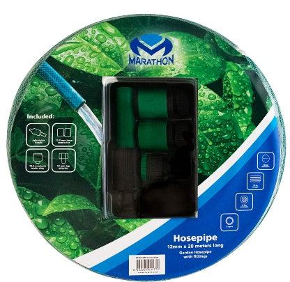 Garden Hosepipe with fittings 12mm x 20M
