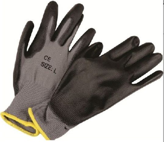 GLOVE MATSAFE NYLON BLK PU G/P 120 PP L