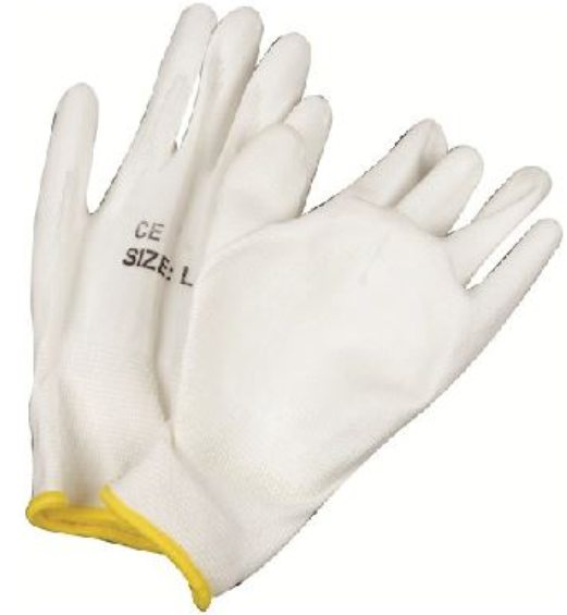 GLOVE MATSAFE NYLON WHITE PU G/P 240 PP