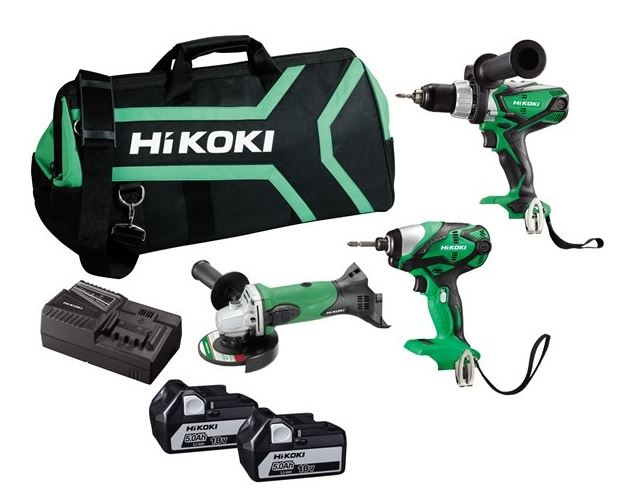 HIKOKI IMPACT DRILL & DRIVER & GRINDER 18V CORDLESS 2 X 5.0AH
