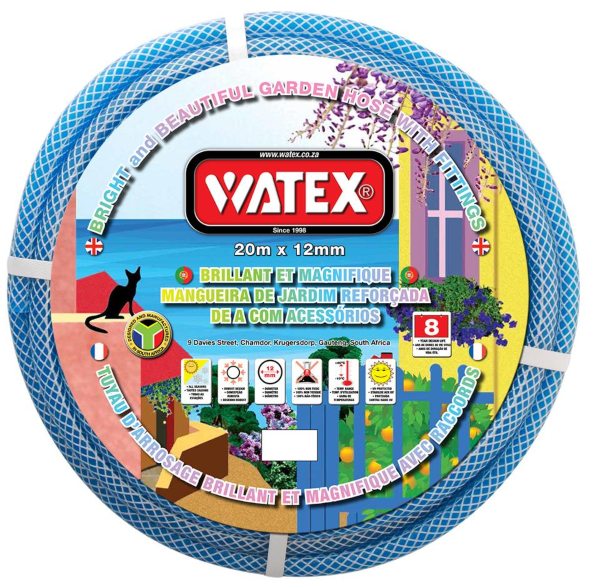 HOSEPIPE WATEX BLUE(1/2) 12MMX20M W/FIT