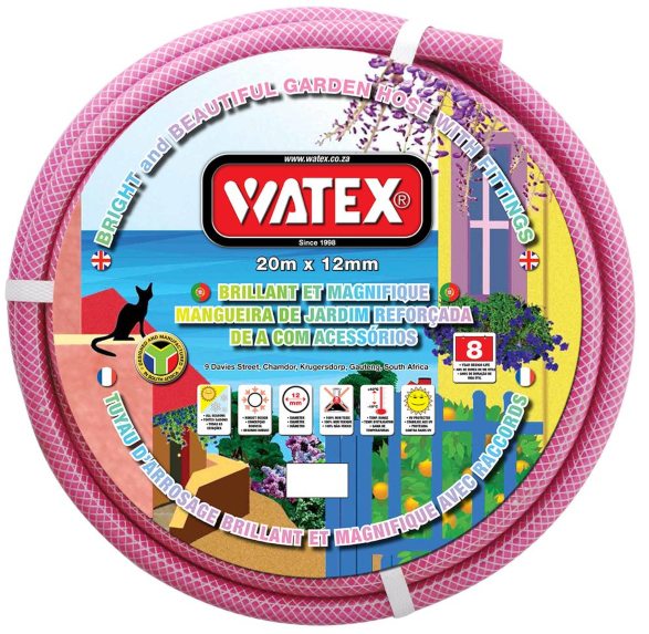 HOSEPIPE WATEX PINK(1/2) 12MMX20M W/FIT