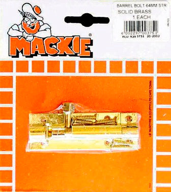 MACKIE BOLT BARREL STR S/BRASS 64MM 1PC