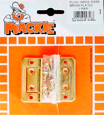 MACKIE HINGE FLUSH BR/P  50MM 1PR