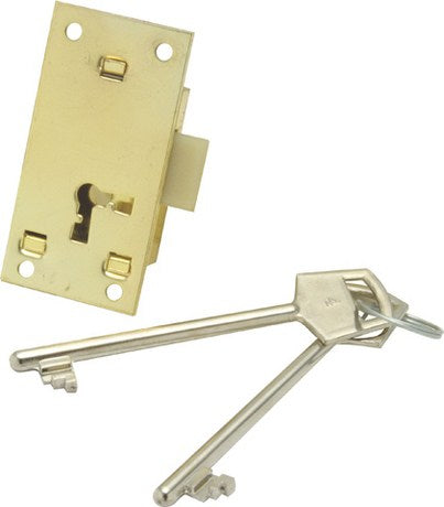 MACKIE LOCK CUPBOARD BRASS 2L2K 64MM SET