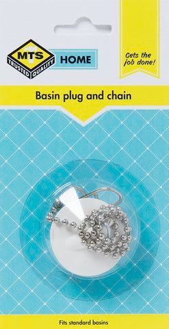 MTS HOME  BASIN PLUG AND CHAIN WHITE