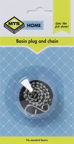 MTS HOME  BASIN PLUG & CHAIN BLACK 1PCC
