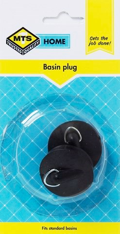 MTS HOME  BASIN PLUG RUBBER BLACK 2PC