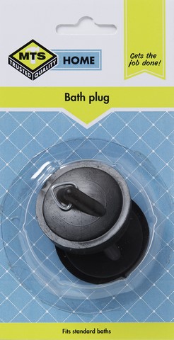 MTS HOME BATH PLUG BLACK 2PC