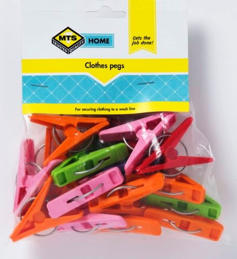 MTS HOME  CLOTHES PEGS 20PC