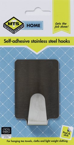 MTS HOME LARGE RECTANGLE SSTEEL HOOK 1PC