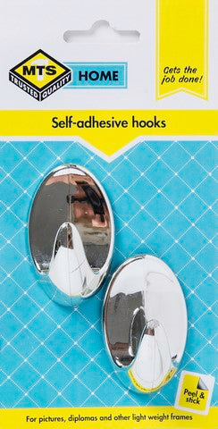 MTS HOME  MED OVAL HOOK SILVER 2PC