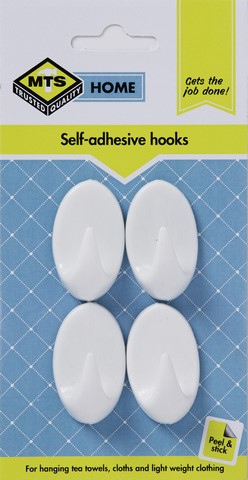 MTS HOME SMALL OVAL HOOKS 4PC
